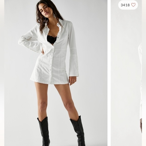 Free People Dresses & Skirts - Free people Thea mini dress shirt dress